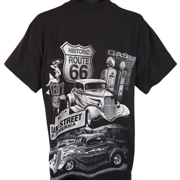 Vintage Route 66 T Shirt Mens Size Large Black 90s Main Street Of America - Picture 4 of 6